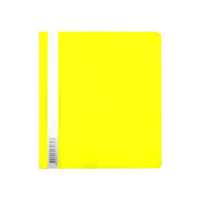 Скоросшиватель пластиковый A5 Бюрократ Люкс 180/140мкм глянцевый желтый