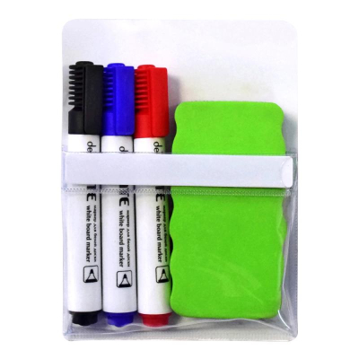 Маркеры для доски +губка deVENTE круглые&nbsp;&nbsp;5.0мм 3цв в магнитном держателе