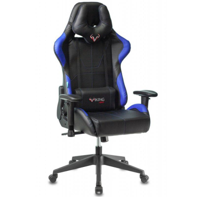 Кресло игровое Zombie Viking- 5 Aero 2 подушки искусственная кожа черно-синее