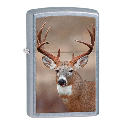 Зажигалка бензиновая Zippo Classic 'Deer' с покрытием Street Chrome®