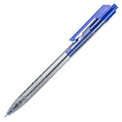 Ручка шариковая автоматическая Deli 0.7мм 'Arrow' игольчатый стержень синяя