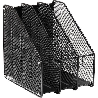 Накопитель вертикальный металлический deVENTE 3 отдела 245мм сборный сетчатый черный