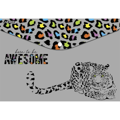 Папка-конверт на кнопке A4 deVENTE пластиковая 150мк с фотопечатью 'Born to be awesome'