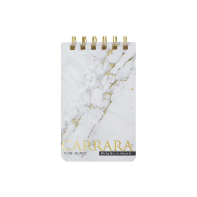 Блокнот A6 100л линейка на гребне BrunoVisconti® 'Cute Journal' тонированый блок картонная Soft Touch обложка фольга золото 'Carrara'