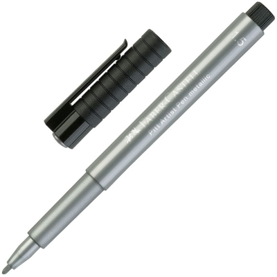 Ручка капиллярная художественная Faber-Castell Pitt Artist Pen Metallic d-1.5мм серебро