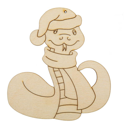 Заготовка для росписи деревянная Подвеска новогодняя 'Змея' Mr. Carving 7х9см фанера