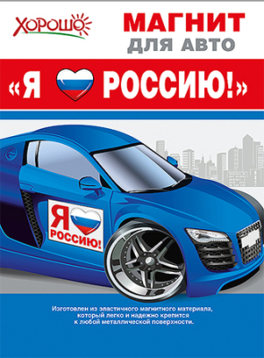 Магнит на авто 294х219мм Я люблю Россию! 