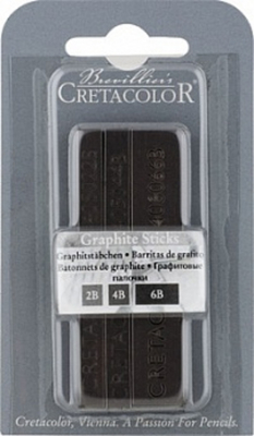 Графит натуральный Cretacolor Graphite Sticks 3шт 2B/4B/6B в блистере