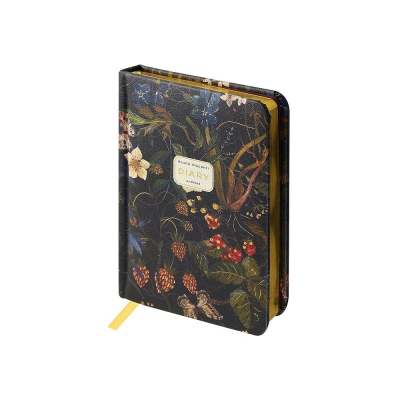 Ежедневник A6 BrunoVisconti® 240стр тонированный блок твердая обложка искусственная кожа 'Flora' Лесные ягоды
