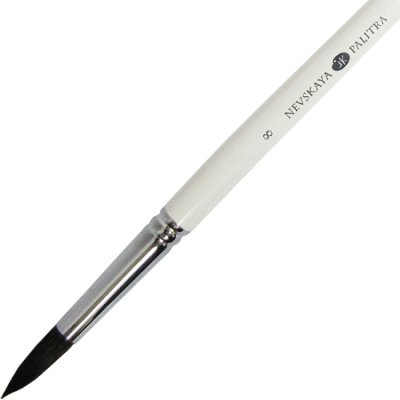 Кисть белка круглая Невская Палитра № 8 ручка 25см