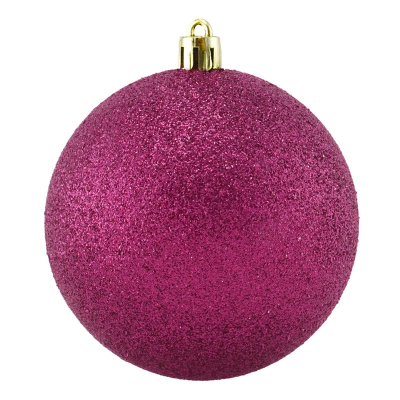 Шар  80мм фуксия глиттерный пластик