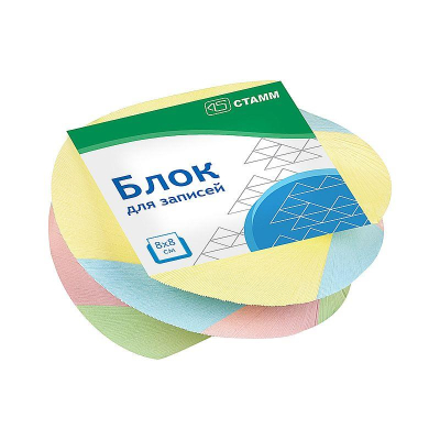 Куб для записей спиральный цветной 8.0х8.0х4.0см СТАММ 'Пастельный' 80г/м² проклеенный