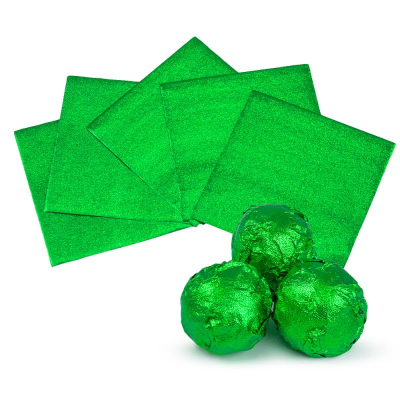 Обертка для конфет фольгированная 8х8см зеленая 100шт
