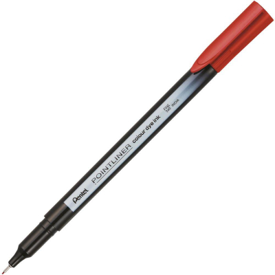 Ручка капиллярная Pentel 'Pointliner' 0.4мм красная