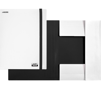 Папка с резиновой застежкой пластиковая A4 до 200л с 3 клапанами deVENTE 'Just White' фактура 'soft-touch' белая