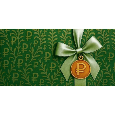 Конверт для денег 'Зеленый бант'