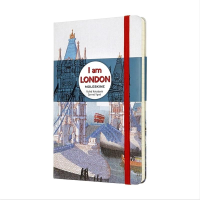 Записная книжка A5 120л линейка Moleskine® LE 'I am London' твердая обложка на резиновой застежке
