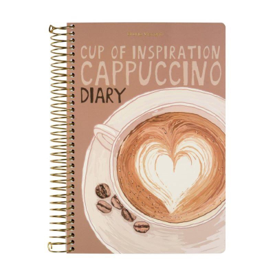 Ежедневник A5 BrunoVisconti® 'Cute diary' 272стр твердая обложка на спирали 'Счастье в кофе'