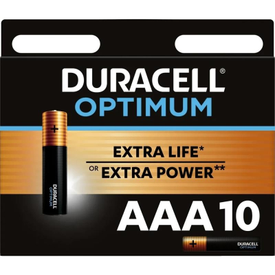 Батарейка Duracell  1.5V AAA/LR03 Optimum Alkaline 10шт