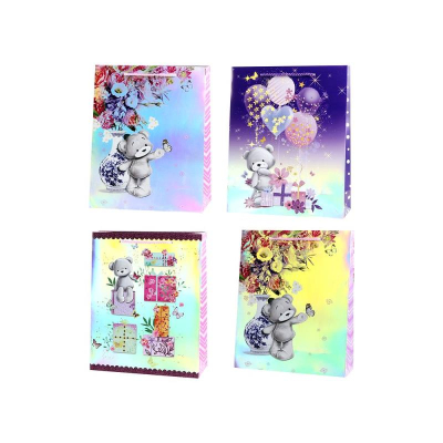 Пакет подарочный бумажный deVENTE 'Teddy Bear' 18х23х 8см фольгированный 4 дизайна