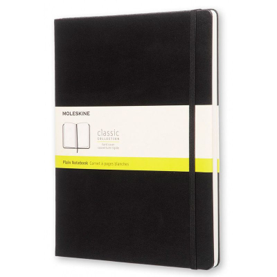 Записная книжка A4-&nbsp;&nbsp;96л без линовки Moleskine® Classic XLarge твердая обложка на резиновой застежке черная