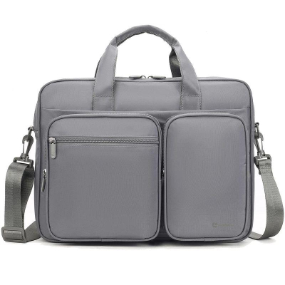 Сумка для ноутбука Lamark 15.6" с ручками и ремнем 39х30х6см полиэстер серая