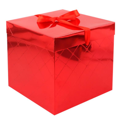 Коробка подарочная квадратная 22х22х22см 'Ромб' складная