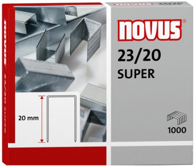 Скобы №23/20 на 140-170 листов 1000шт Novus Super