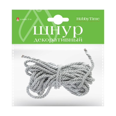 Шнур декоративный витой Hobby Time 3м серебристый