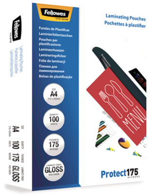 Пленка для ламинирования Fellowes® A4  175мкм 100шт глянцевая