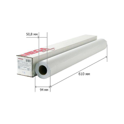 Бумага для плоттера A1+&nbsp;&nbsp;24"/0.610х45м 80г ProMEGA Engineer InkJet Standart втулка 50.8мм