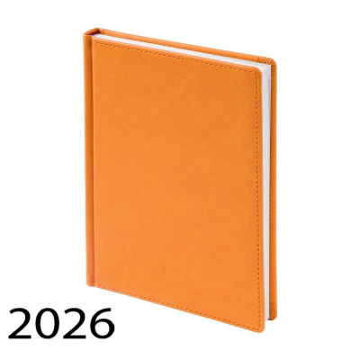 Ежедневник 2026 A5 BrunoVisconti® 'Velvet' 336стр твердая обложка искусственная кожа оранжевый