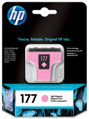 Картридж струйный HP №177 PS3213/3313/8253/C7183/C7283/C7283/D7163/D7263/7363/7463 светло-пурпурный ресурс 240фото 10х15см