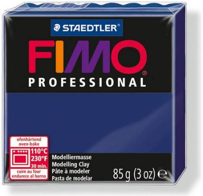 Глина полимерная термоотвердевающая Fimo Professional синяя темная  85г