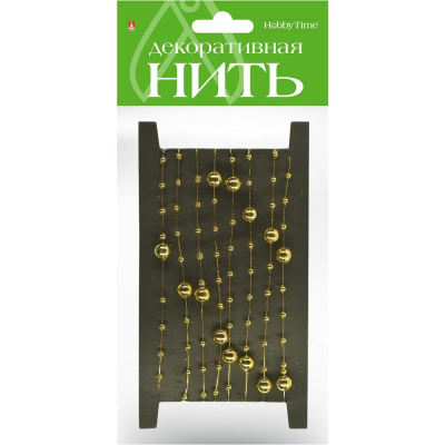 Нить декоративная Hobby Time 'Жемчужинки' золотистые  2м