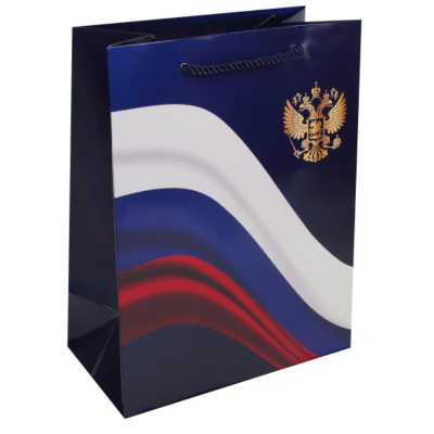 Пакет подарочный 18х23х10см Госсимволика ламинированный