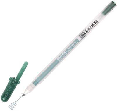 Ручка гелевая Sakura 1.0мм Gelly Roll Metallic зеленая темная
