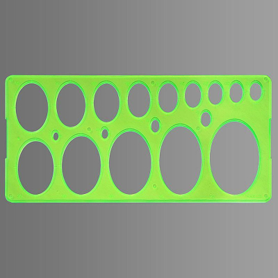 Трафарет эллипсов d8-75мм СТАММ тонированный зеленый