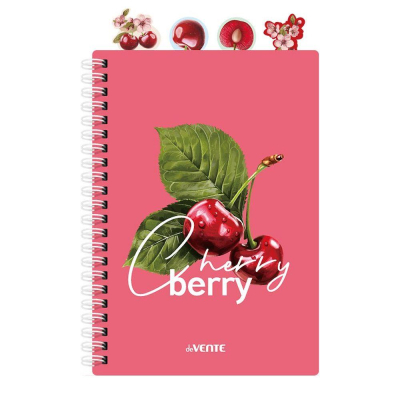 Тетрадь A5&nbsp;&nbsp;80л клетка на гребне deVENTE пластиковая обложка 'Fruits. Cherry' с 4 разделителями