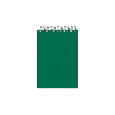 Блокнот A6  50л клетка на гребне Полином картонная обложка 'Вельвет' зеленый