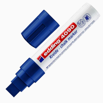 Маркер-жидкий мел Edding Chalk Marker 4-15.0мм синий