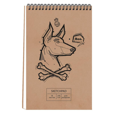 Блокнот для акварели Paper Art Sketch Pad 25х17см 240г  18л на гребне твердая обложка 'New stories No. 2'