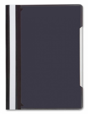 Скоросшиватель пластиковый A4 с прозрачной обложкой-карманом Бюрократ 160/120мкм глянцевый черный