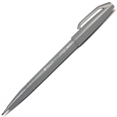 Ручка-кисточка капиллярная художественная Pentel Arts Brush Sign Pen серая