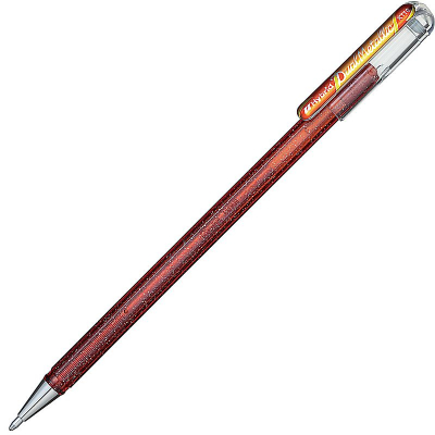 Ручка гелевая Pentel 1.0мм Hybrid Dual Metallic чернила 'хамелеон' оранжевый + желтый металлик
