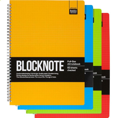 Тетрадь A4&nbsp;&nbsp;60л клетка на гребне Альт® картонная глянцевая обложка 'Ultimate basics' 'Active book' микроперфорация 4 цвета ассорти