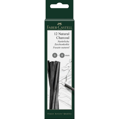 Уголь натуральный Faber-Castell  ø-5- 8мм в блистере