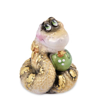 Фигурка гипсовая 'Змея с шаром'&nbsp;&nbsp;6см