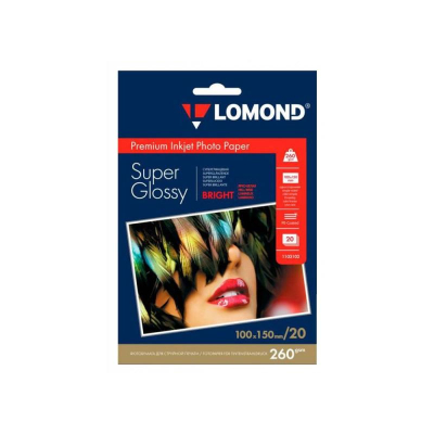 Бумага фото струйная A6  10х15см 260г  20л Lomond суперглянцевая 5760dpi