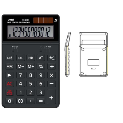 Калькулятор настольный Uniel 12 разрядов DP регулируемый дисплей 107х173х23мм